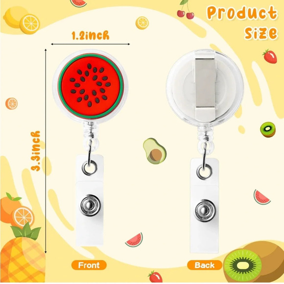🍉Host Pick!🍓 6pcs Fruit Theme Retractable Badge Holders - Picture 2 of 7